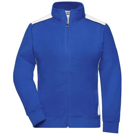 James & Nicholson (Daiber) Dámská mikina bez kapuce JN869 - Královská modrá / bílá | 4XL