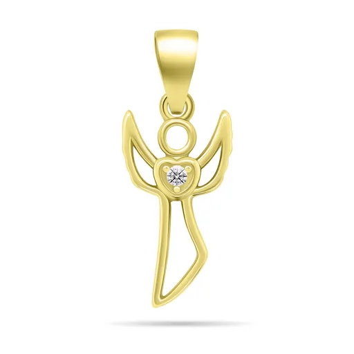 Brilio Silver Slušivý pozlacený přívěsek Andělíček PT122Y