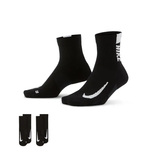 Nike Multiplier Running Ankle Socks (2 Pair) M