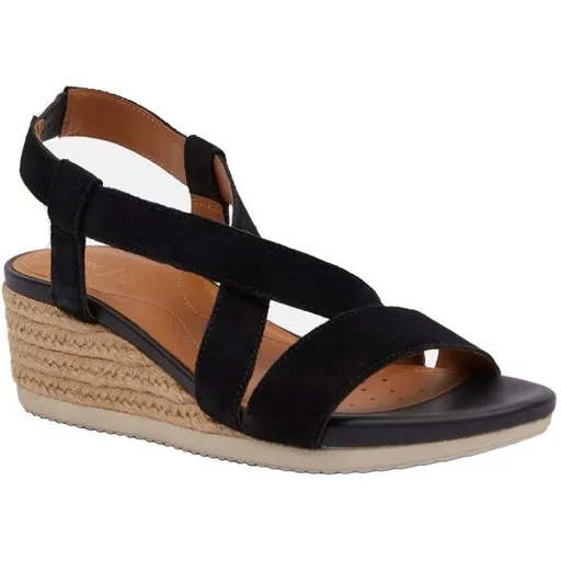 Geox D ISCHIA CORDA Dámské sandály, černá, velikost