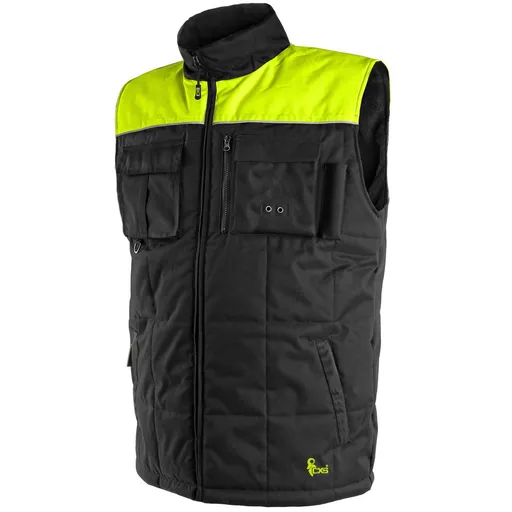 Canis (CXS) Zateplená pracovní vesta SEATTLE NEW - Černá / žlutá | 3XL