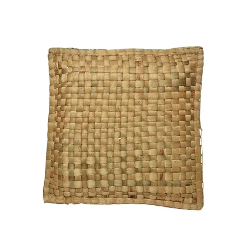 Hnědý pletený polštář z listů vodního hyacintu - 40*40*10cm Mars & More