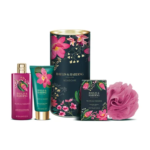 Baylis & Harding Boudoire Sada péče o tělo v tubusu Tropical Paradise 4 ks
