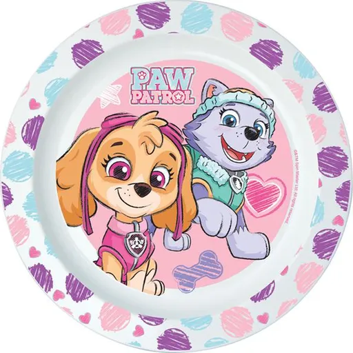 STOR Plastový talíř Paw Patrol 22cm růžový