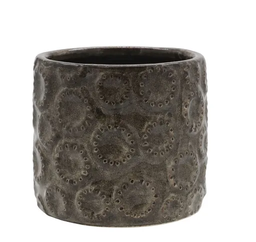 Zelená široká svíčka se 3 knoty Macon Rustic green - Ø 15*15 cm / 80 hodin Chic Antique