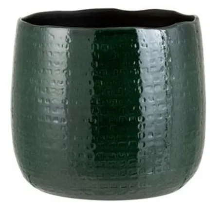 Tmavě zelený vzorovaný obal na květináč Seraphine XL - 35*35*30 cm J-Line by Jolipa