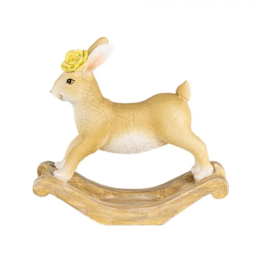Hnědá dekorace houpací králík - 16*5*14 cm Clayre & Eef