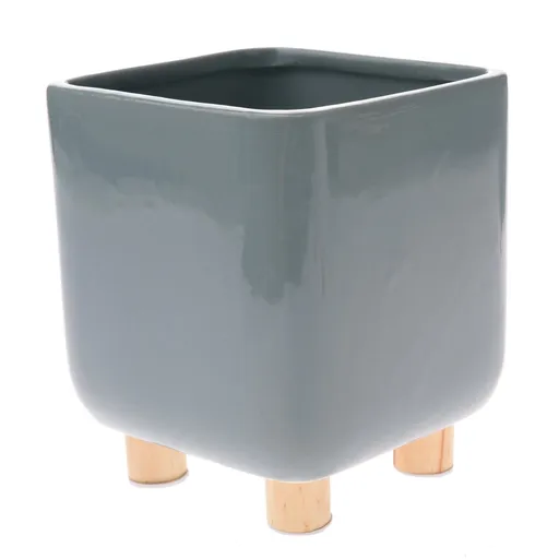 Keramický obal na květináč Roland zelená, 14,2 x 16,6 cm