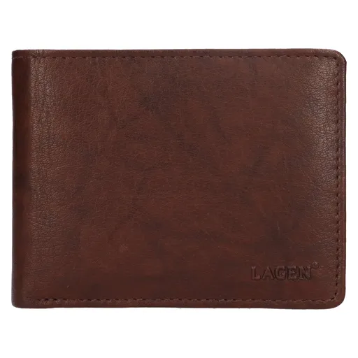 Pánská kožená peněženka Lagen Kryštof - tmavě hnědá