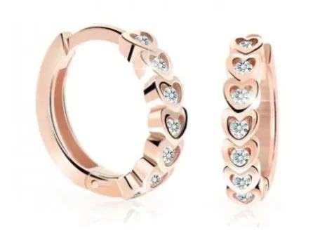 Cutie Diamonds Dětské kruhové náušnice z růžového zlata s brilianty C3340-10-10-X-4-D