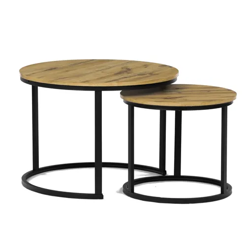 Sada konferenčních stolků, divoký dub, 2 ks