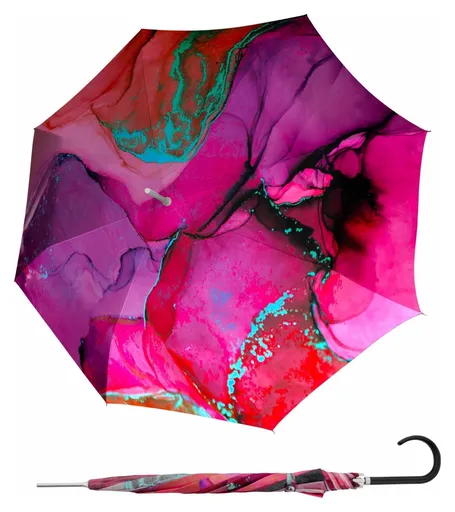 Velký deštník Doppler Carbonsteel Long AC Marble Pink