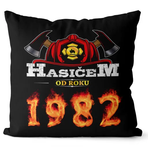 Polštář Hasičem od roku (Velikost: 55 x 55 cm, rok: 1982)