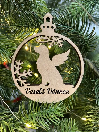Vsepropejska Vánoční baňka s zlatý retriever – ozdoba na stromeček Typ: Baňka 6
