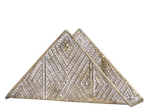 Bronzový antik kovový držák na ubrousky se zdobením a patinou Vire - 17*5*9cm Chic Antique