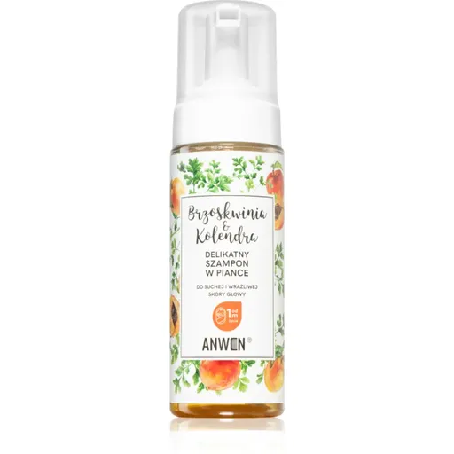 Anwen Peach & Coriander čisticí pěna pro suchou a citlivou pokožku hlavy 170 ml