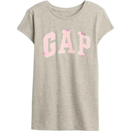 GAP V-AUG SS VAL GR Dívčí tričko, šedá, velikost