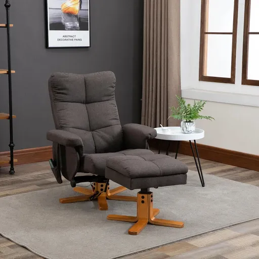 HOMCOM Masážní křeslo polohovací, šedé