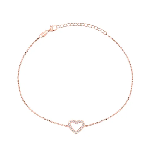 Brilio Silver Půvabný bronzový náramek se srdíčkem BRC39R