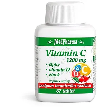 MedPharma  Vitamin C 1200 mg - šípky, vitamin D, zinek - 67 tbl. (8594045476125)