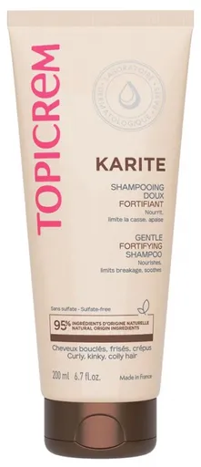 Topicrem Jemný šampon pro kudrnaté a krepaté vlasy Karite (Gentle Fortifying Shampoo) 200 ml