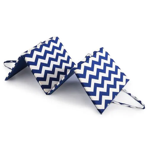 B.E.S. Petrovice Plážové lehátko, modro-bílé cik cak