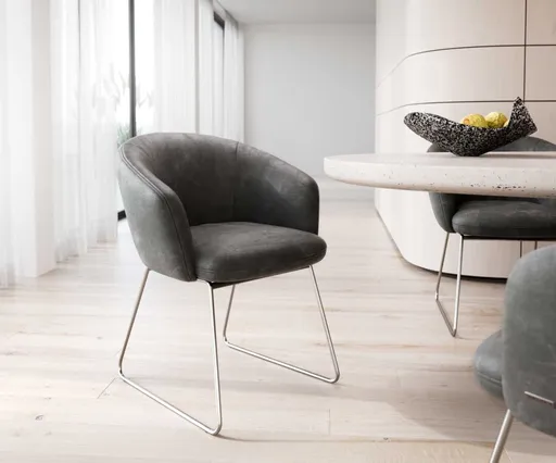 Jídelní židle Caja-Flex tenká podnož nerezová ocel mikrovlákno