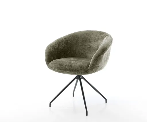 Jídelní židle Vinka-Flex s područkami žinylka olivová křížová