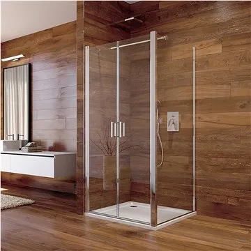 Mereo Sprchový kout, LIMA, čtverec, 80x80x190 cm, chrom ALU, sklo Point, dveře lítací (CK86512K)