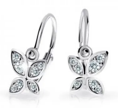 Cutie Diamonds Dětské náušnice z bílého zlata Motýl s brilianty DC2259-10-00-X-2