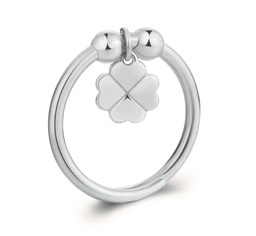 S'Agapõ Nastavitelný ocelový prsten Čtyřlístek Feelings SFE34