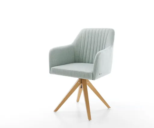 Otočná židle Greg-Flex mentolová plochá tkanina hranatá dřevěná