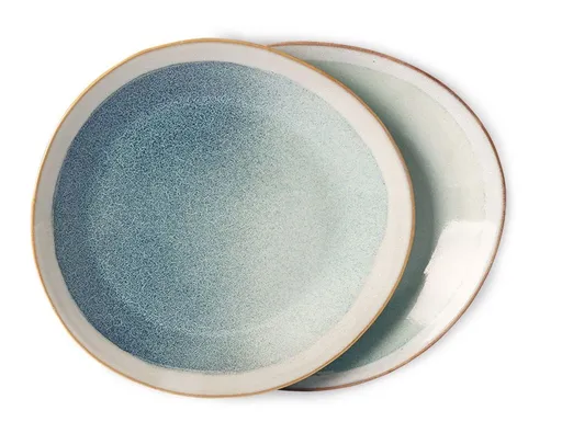 2ks mlhový zelený dezertní talíř 70s mist - Ø 22*2cm    HKLIVING