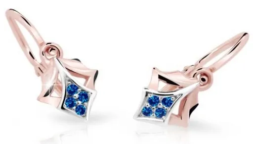 Cutie Jewellery Dětské náušnice z růžového zlata C2220-10-X-4 modrá