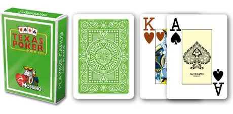 Modiano 31299 2 rohy 100% plastové karty - Světle zelené