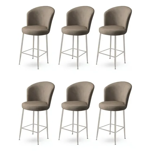 Sada barových židlí Alte Cappuccino and Chrome, 6 ks, 6 ks