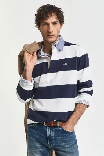 POLOKOŠILE GANT REG CHAMBRAY STRIPE HEAVY RUGGER EGGSHELL