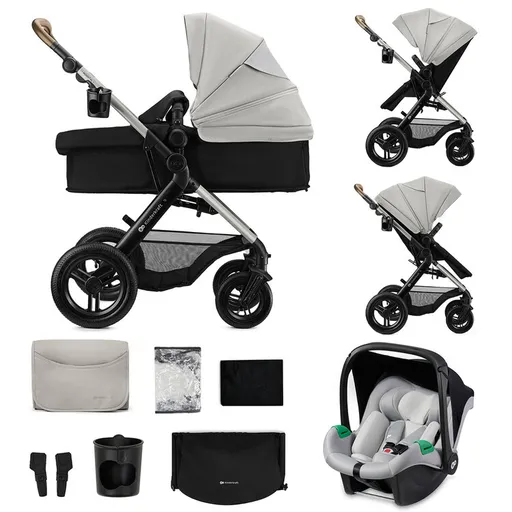 KINDERKRAFT Kočárek kombinovaný 3v1 Moov 2 XL Air Grey