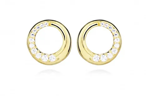 Silver Cat Překrásné pozlacené náušnice s kubickými zirkony SC493