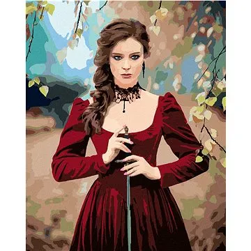 Portrét gotická dívka v lese, 40×50 cm, bez rámu a bez vypnutí plátna (6042900)