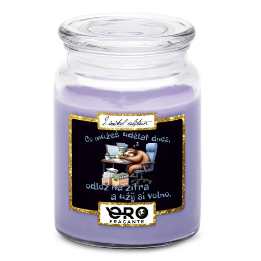 Svíčka Odlož na zítra (Vůně svíčky: Levandule)