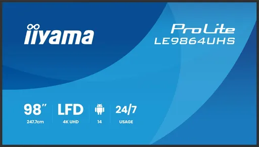 98" iiyama LE9864UHS-B1AG:VA,4K UHD,Android,24/7