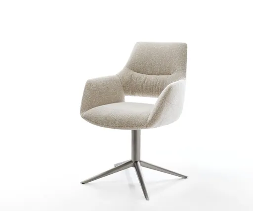 Jídelní židle Yago-Flex s područkami látka Měkký béžová křížová