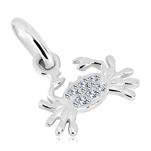Stříbrný přívěsek 925 - krab s čirými blýskavými zirkony, znamení RAK