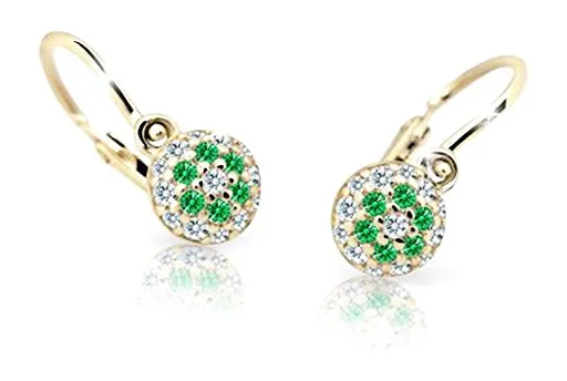 Cutie Jewellery Zlaté dětské náušnice C2150-10-X-1 zelená