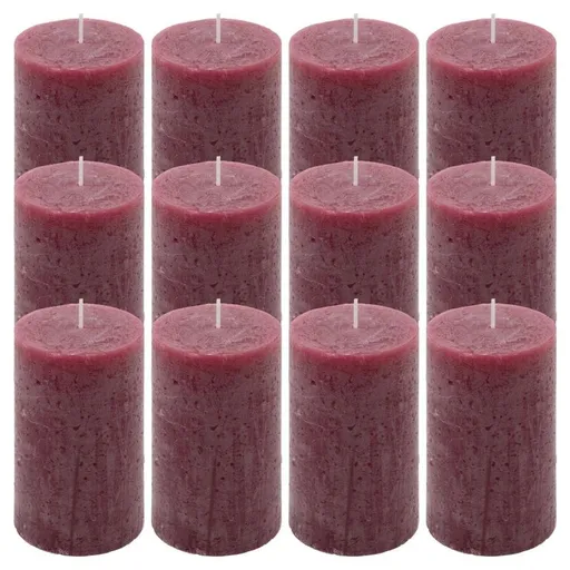 Bordó parafínová svíčka rustikální 11,5 cm, 40 h, sada 12 ks