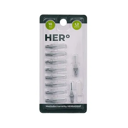 Herbadent HERo 1,2 mm náhradní mezizubní kartáčky 10 ks šedé