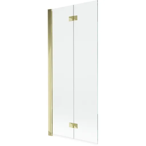 MEXEN MIST vanová zástěna 80x150 cm 6mm 2-s, zlatá, čirá, levá 8A9-080-002-50-00-L