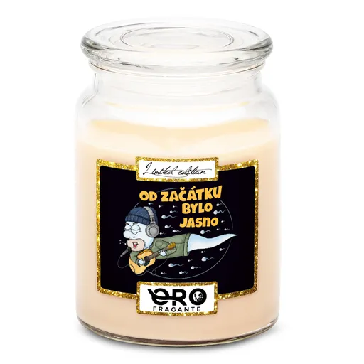 Svíčka Spermie s kytarou (Vůně svíčky: Vanilka)