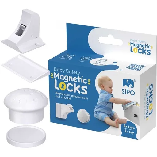 Sipo MAGNETIC LOCKS 4KS Magnetické zámky na skříně a zásuvky, bílá, velikost
